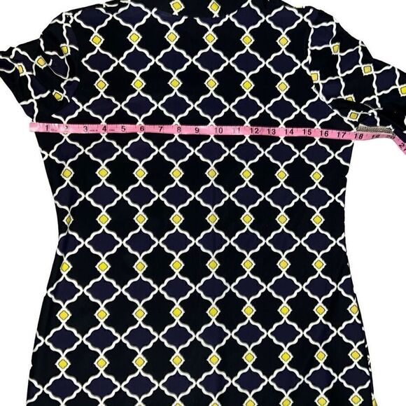 Jude Connally Quatrefoil Geometric Print Turtleneck Dress Packable Stretchy Sz S - Picture 6 of 10